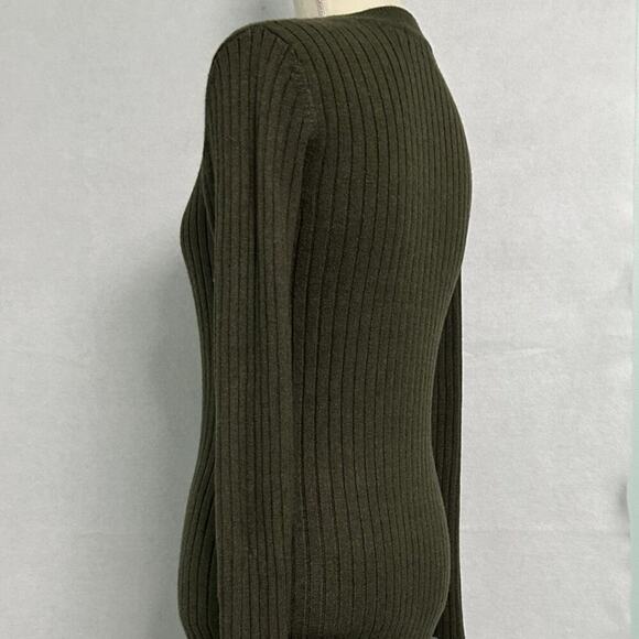 JDY Magna Rib Knit Midi Long Sleeve Bodycon Soft Sweater Dress Moss Green Large - Picture 4 of 13